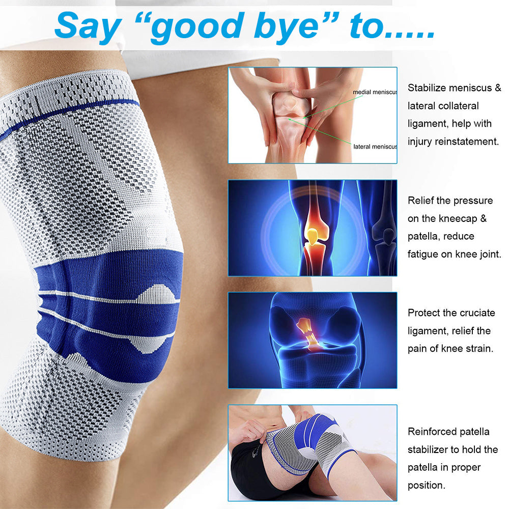 Compression Knee Brace with Patella Gel Pad & Side Stabilizers, Knee S –  Super Plant