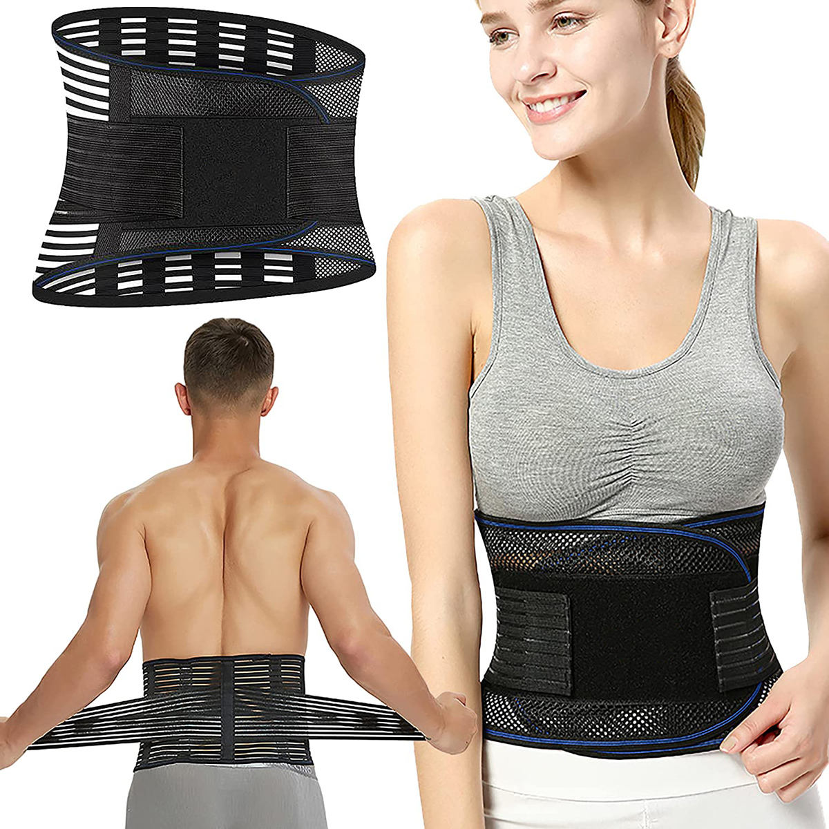 Breathable Lower Back Spine Support Lumbar Waist Support Back Brace Be –  Super Plant
