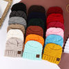 Pure color warm knit hat for  Autumn and winter