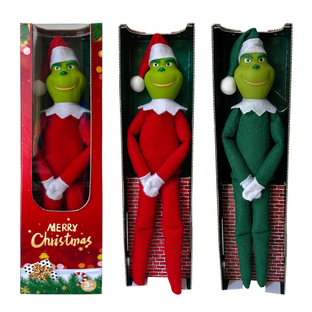 Christmas Plush Red Green Grinch Monster  Doll,Suitable for Christmas Decorations/Gifts