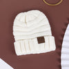 Pure color warm knit hat for  Autumn and winter