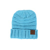 Pure color warm knit hat for  Autumn and winter