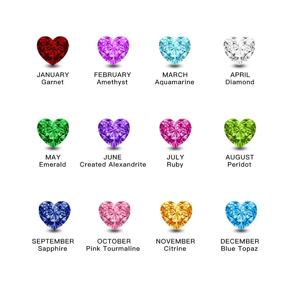 Personalized Heart Mother Ring with 1-8 Birthstones & Names Custom Birthstone Rings Family Ring Jewelry for Women Mother Daughter Grandmother
