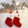 Christmas Stockings Knitted Christmas Socks with Letter, Alphabet Socks Christmas Pendant Gift Bag Xmas Stockings Personalized Stocking Decorations