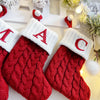 Christmas Stockings Knitted Christmas Socks with Letter, Alphabet Socks Christmas Pendant Gift Bag Xmas Stockings Personalized Stocking Decorations