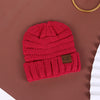 Pure color warm knit hat for  Autumn and winter