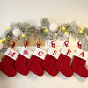 Christmas Stockings Knitted Christmas Socks with Letter, Alphabet Socks Christmas Pendant Gift Bag Xmas Stockings Personalized Stocking Decorations