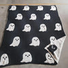 Christmas    Halloween gift Pink Ghost Blanket  half fleece Class A fleece