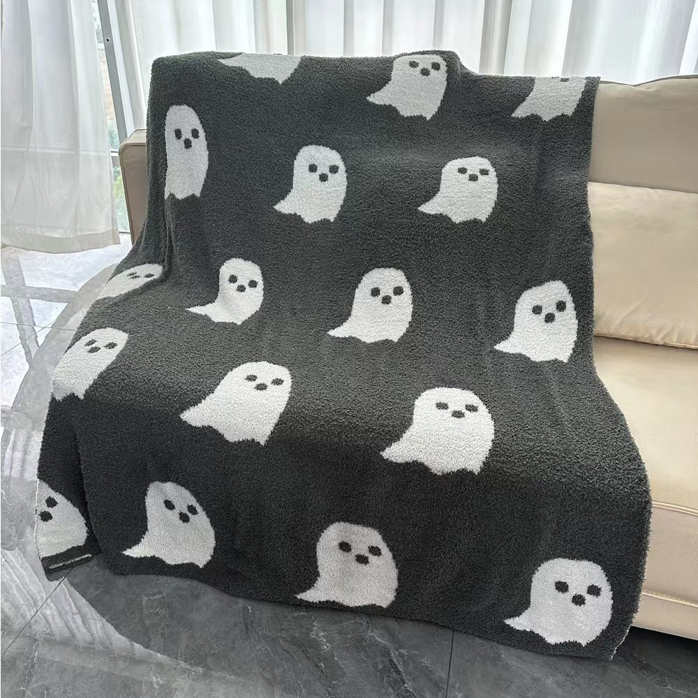 Christmas    Halloween gift Pink Ghost Blanket  half fleece Class A fleece