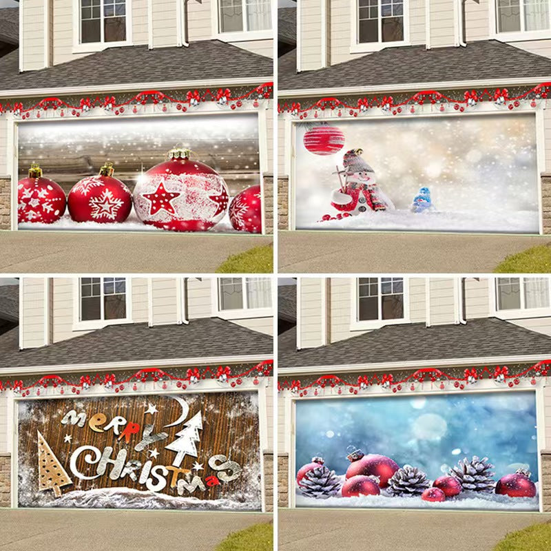 Door Banner Decoration Painting Mural Car Garage Holiday Outdoor Print Christmas