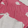 2023 Halloween Pink Ghost Blanket Flannel Reversible Super Soft Blanket