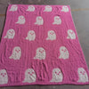 Christmas    Halloween gift Pink Ghost Blanket  half fleece Class A fleece