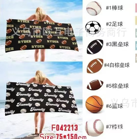 Personalized custom Beach Towel Quick Dry Lightweight Large Microfiber Beach Towel