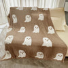 Christmas    Halloween gift Pink Ghost Blanket  half fleece Class A fleece