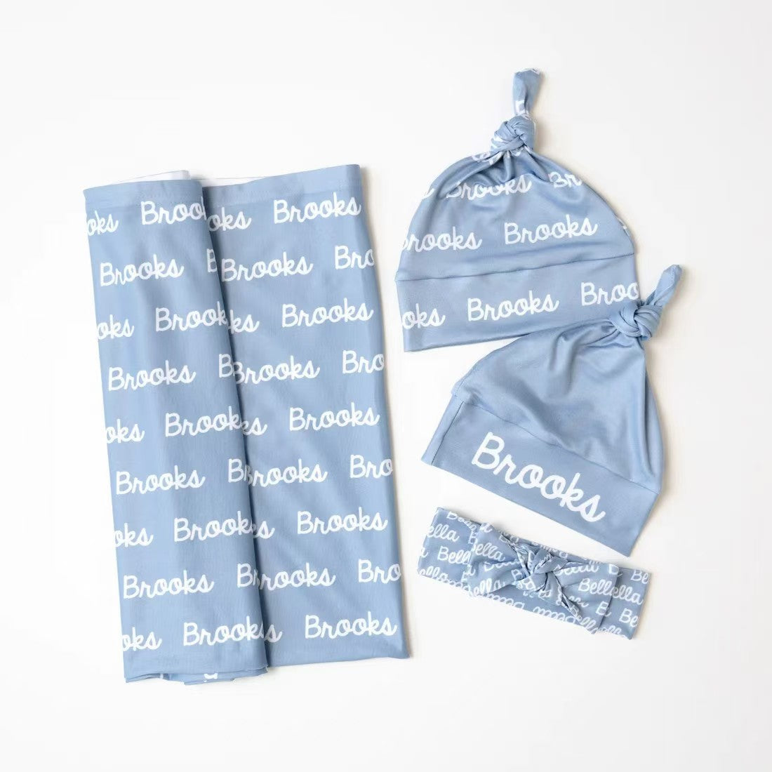 Personalized Custom name Baby  swaddle sets for Boys Girls  swaddles hats headbands Personalized Baby Gifts