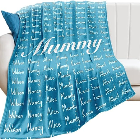 Personalised Gifts Blanket  for Mama elder , Daughter for Mother, Super Soft Flannel Blanket