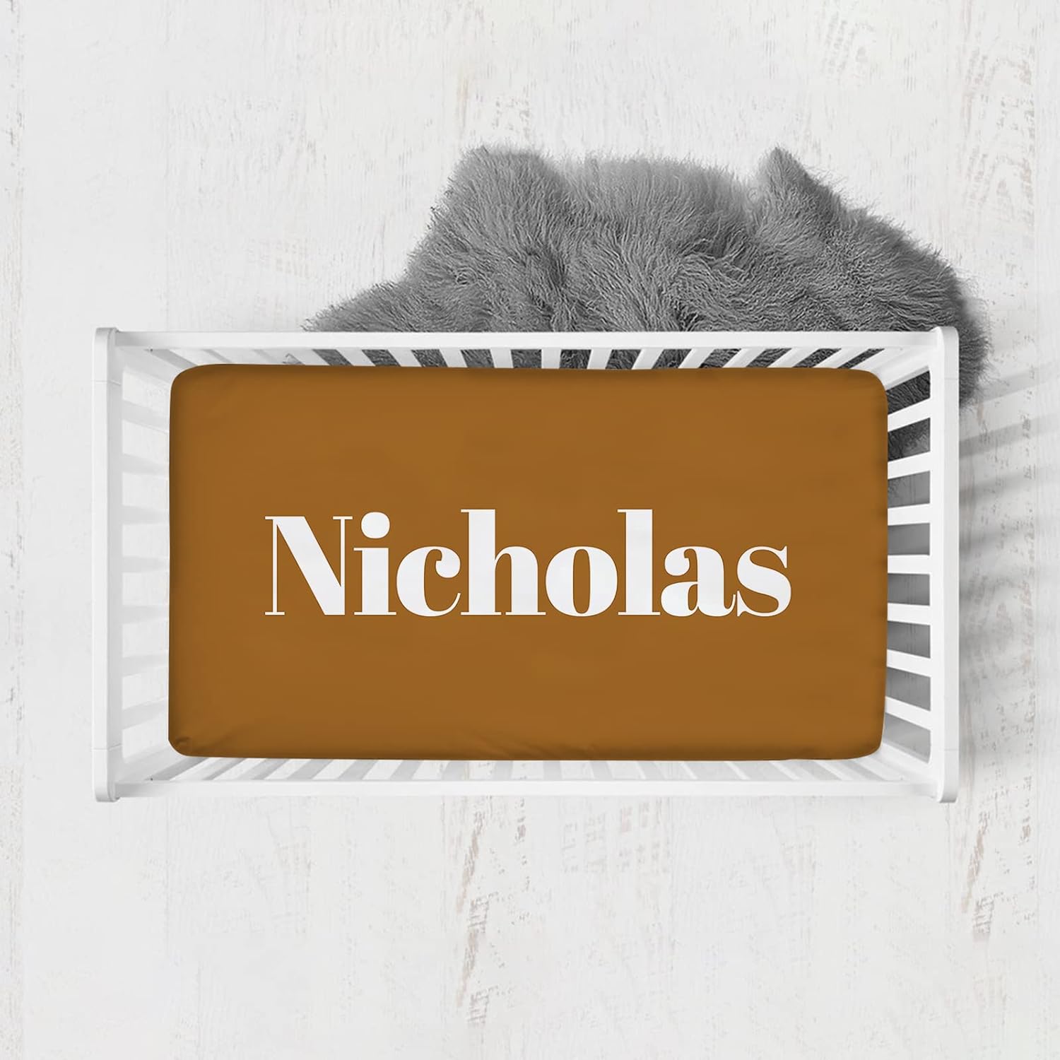 Baby Crib Sheet, Personalized Fitted Crib Bedding Sheet with Name, Custom Pack and Play Sheets, Crib Mattress Sheets for Baby Boys Girls, Mini Crib Sheet | Name Crib Sheets