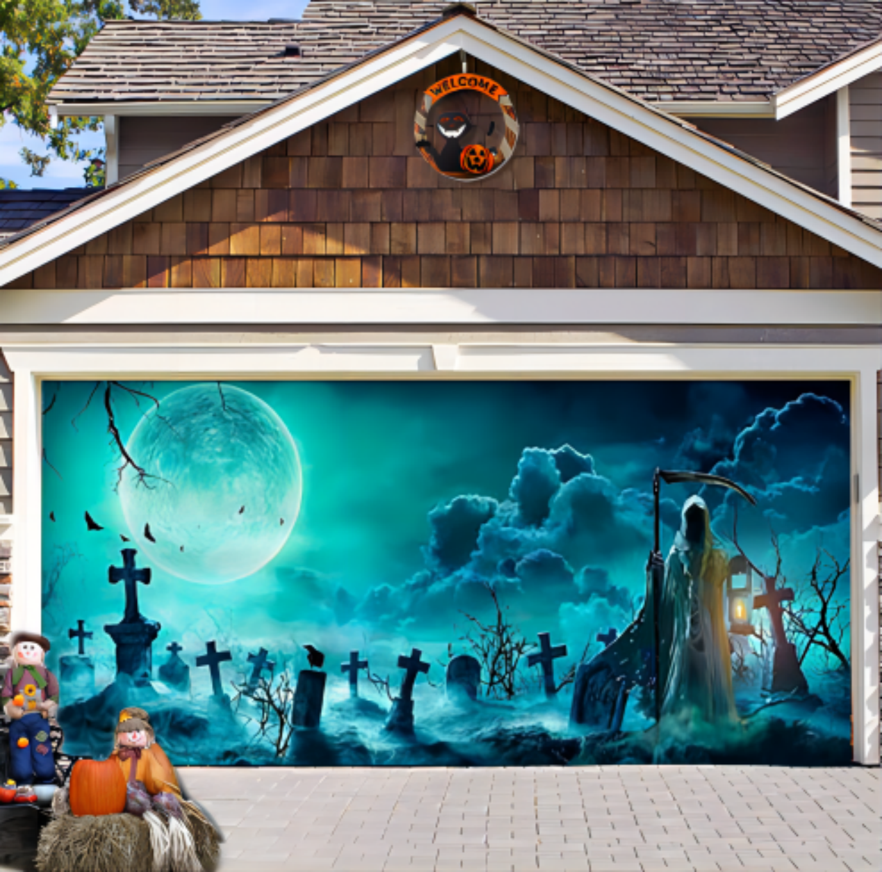 Door Banner Decoration Painting Mural Car Garage Holiday Outdoor Print