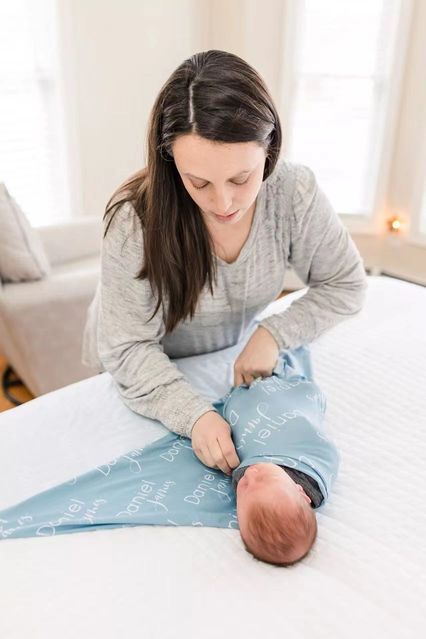 Personalized Custom name Baby  swaddle sets for Boys Girls  swaddles hats headbands Personalized Baby Gifts