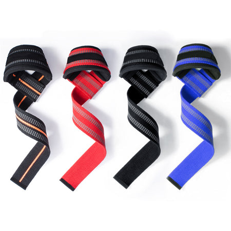 24 inch Neoprene Padded Support Cotton Wrist Straps Lifting Straps for Weightlifting, Deadlift, Powerlifting, Gym Workout