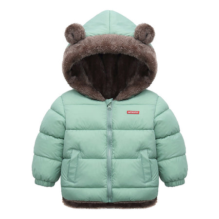 Toddler Children's Lamb Velvet Hooded Down Jacket Boys Girls Kids Thicken Warm Winter Coat Outerwear 1-6t