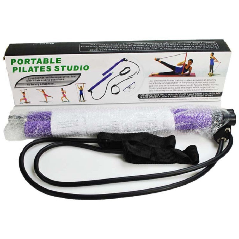 Pilates Bar Kit with Resistance Bands, Exercise Fitness Equipment for Women & Men, Home Gym Workouts Stainless Steel Stick Squat Yoga Pilates Flexbands Kit for Full Body Shaping