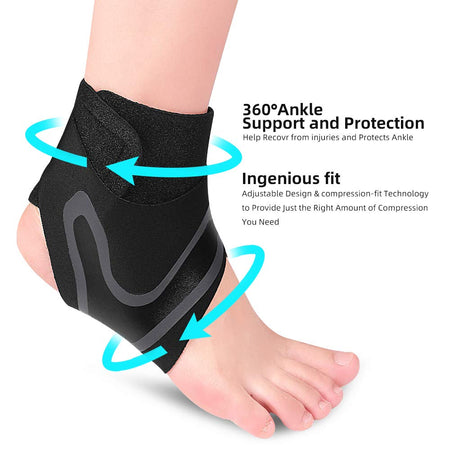 Neoprene Breathable Adjustable Ankle Brace Ankle Support for Sprained Ankle, Plantar Fasciitis & Achilles Tendons