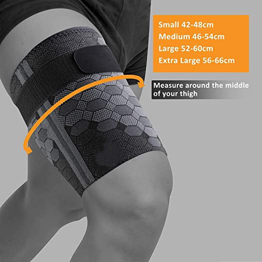 Elastic Breathable Adjustable Nylon Thigh Compression Support Sleeve for Men and Women Made from Innovative