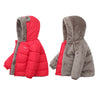 Toddler Children's Lamb Velvet Hooded Down Jacket Boys Girls Kids Thicken Warm Winter Coat Outerwear 1-6t