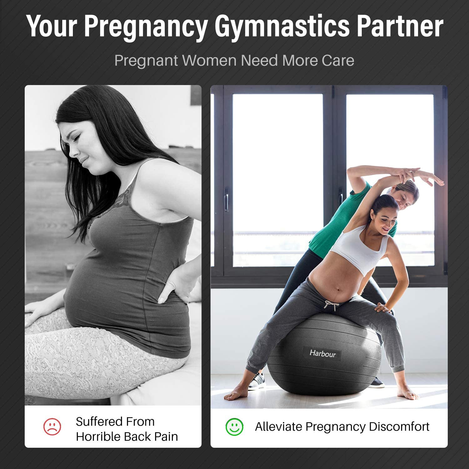 Anti-Burst Pvc Yoga Exercise Ball 55/65/75cm Heavy Duty Swiss Ball for Balance, Stability, Pregnancy and Physical Therapy, Quick Pump Included