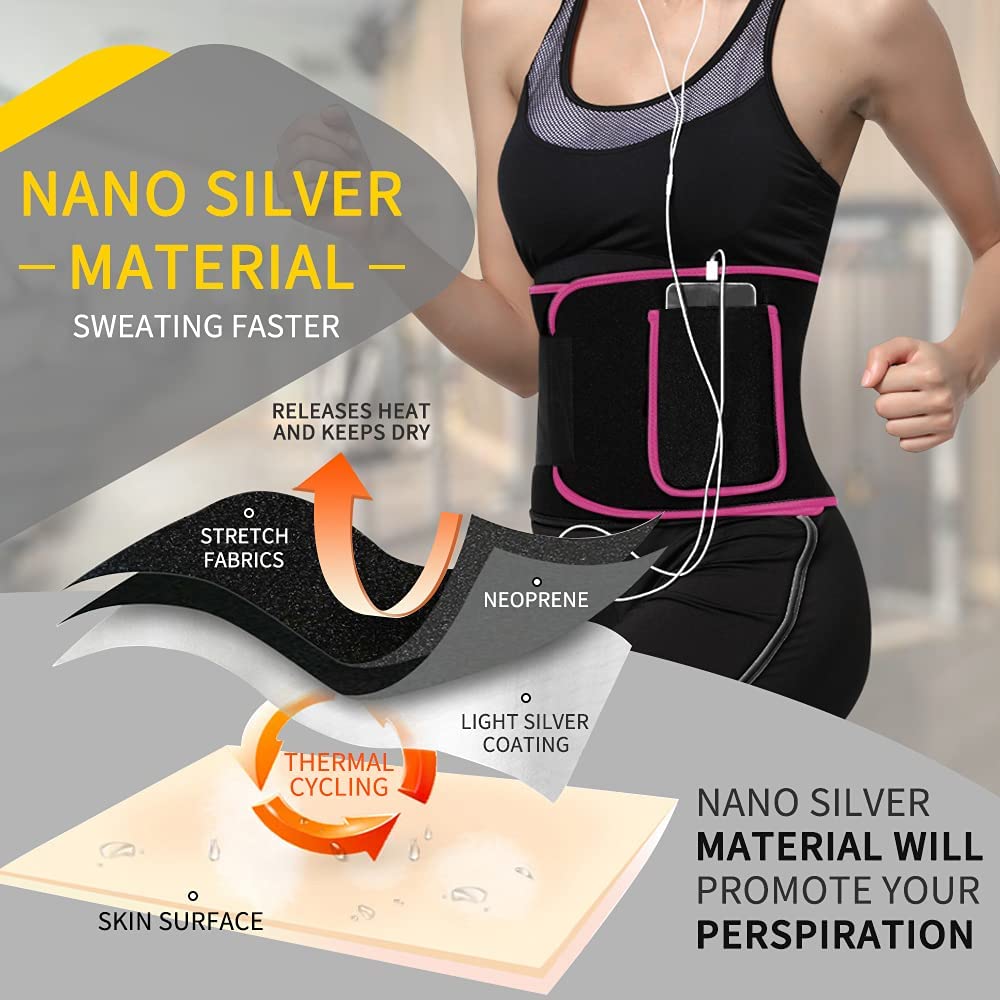 Best Waist Trimmer Silver Ions Sweat Belt for Women Men Sports Running –  Super Plant