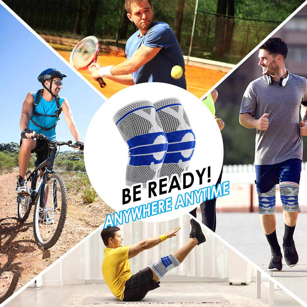 Compression Knee Brace with Patella Gel Pad & Side Stabilizers, Knee Support Sleeve for Pain Relief, Running, Workout, Arthritis, Joint Recovery