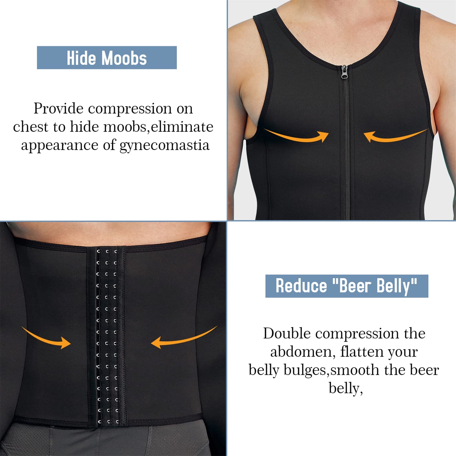 Sauna Sweat Vest for Mens Waist Trainer，Adjustable Zipper Sauna Suit f –  Super Plant