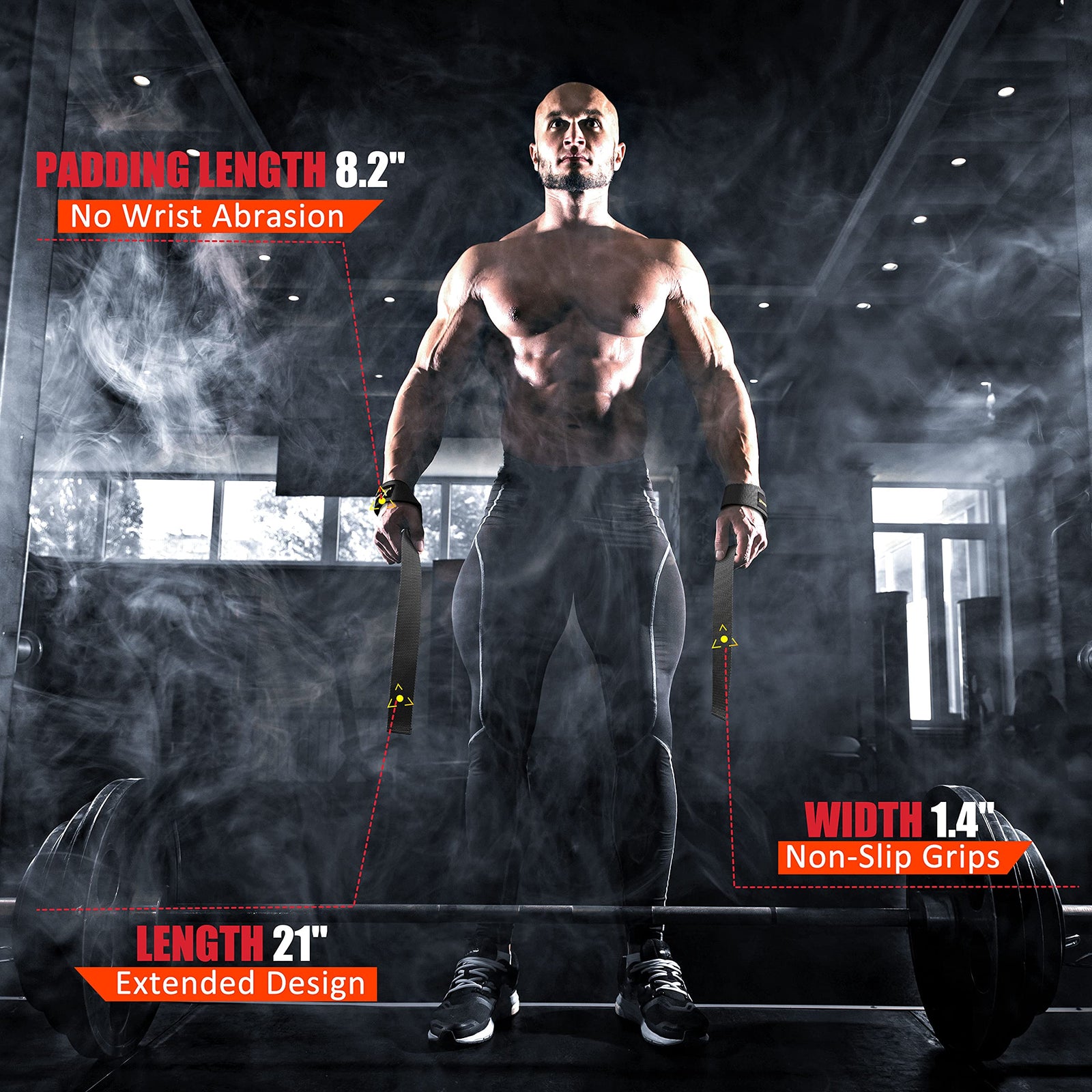 Wrist Lifting Straps for Weightlifting, Gym Wrist Wraps with Extra Hand Grips Support for Strength Training, Bodybuilding, Deadlifting