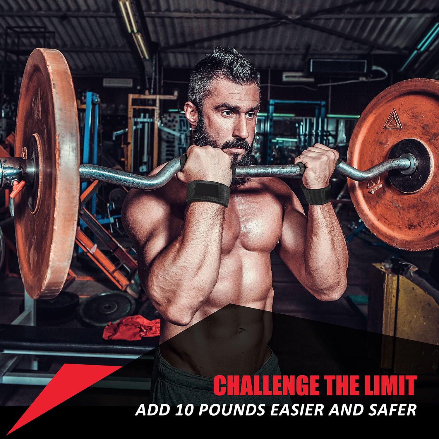 Wrist Lifting Straps for Weightlifting, Gym Wrist Wraps with Extra Hand Grips Support for Strength Training, Bodybuilding, Deadlifting