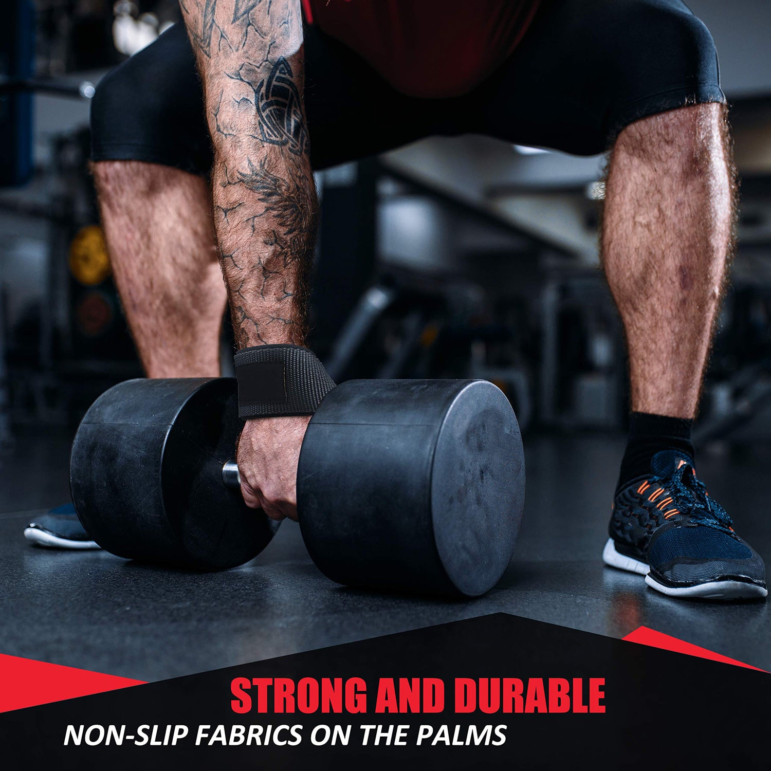 Wrist Lifting Straps for Weightlifting, Gym Wrist Wraps with Extra Hand Grips Support for Strength Training, Bodybuilding, Deadlifting