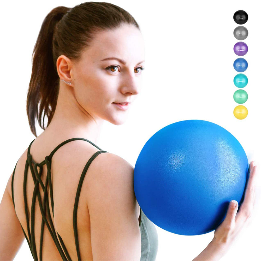 Mini Yoga Ball Fitness Small Exercise Pilates Balls with Inflatable Straw  PVC 25cm Yoga Massage Ball