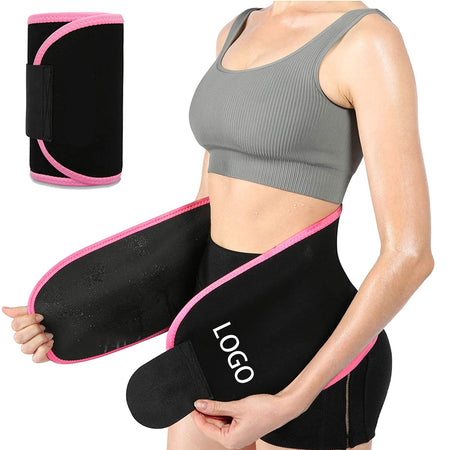 Custom Logo Waist Trimmer Sauna Belt Waist Trainer Slimming Band Stomach Wrap Sweat Belt Waist Trimmer for Men & Women