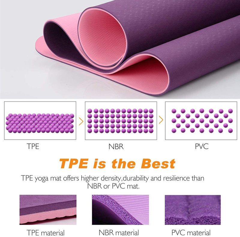 Eco Friendly Yoga Mat Non-slip Pilates Fitness Mats Anti-Tear 1/4" Thick Yoga Mats for Women, Exercise Mats for Home Workout