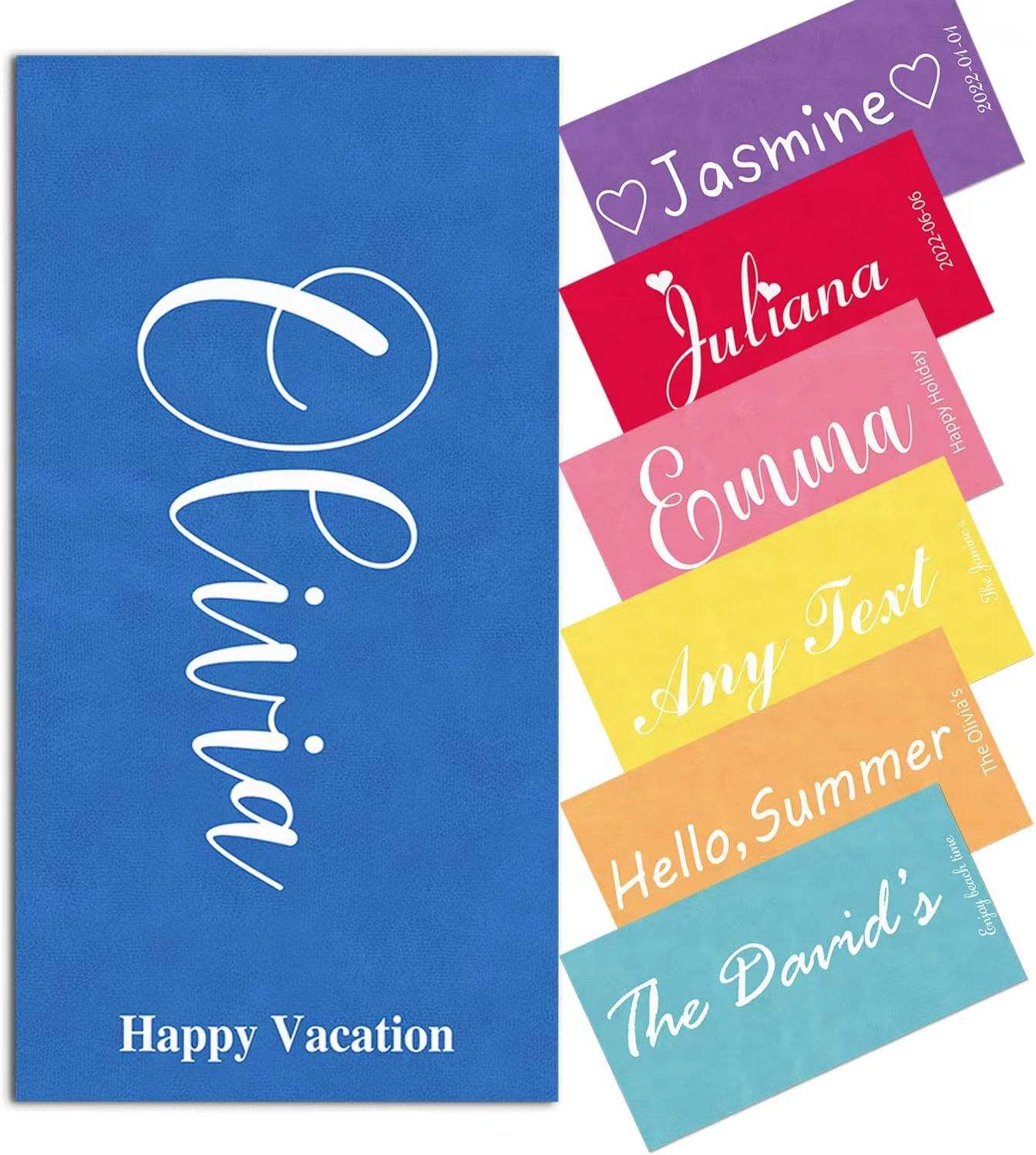 Personalized custom Beach Towel Quick Dry Lightweight Large Microfiber Beach Towel