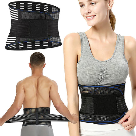 Breathable Lower Back Spine Support Lumbar Waist Support Back Brace Belt for Herniated Disc, Sciatica, Scoliosis