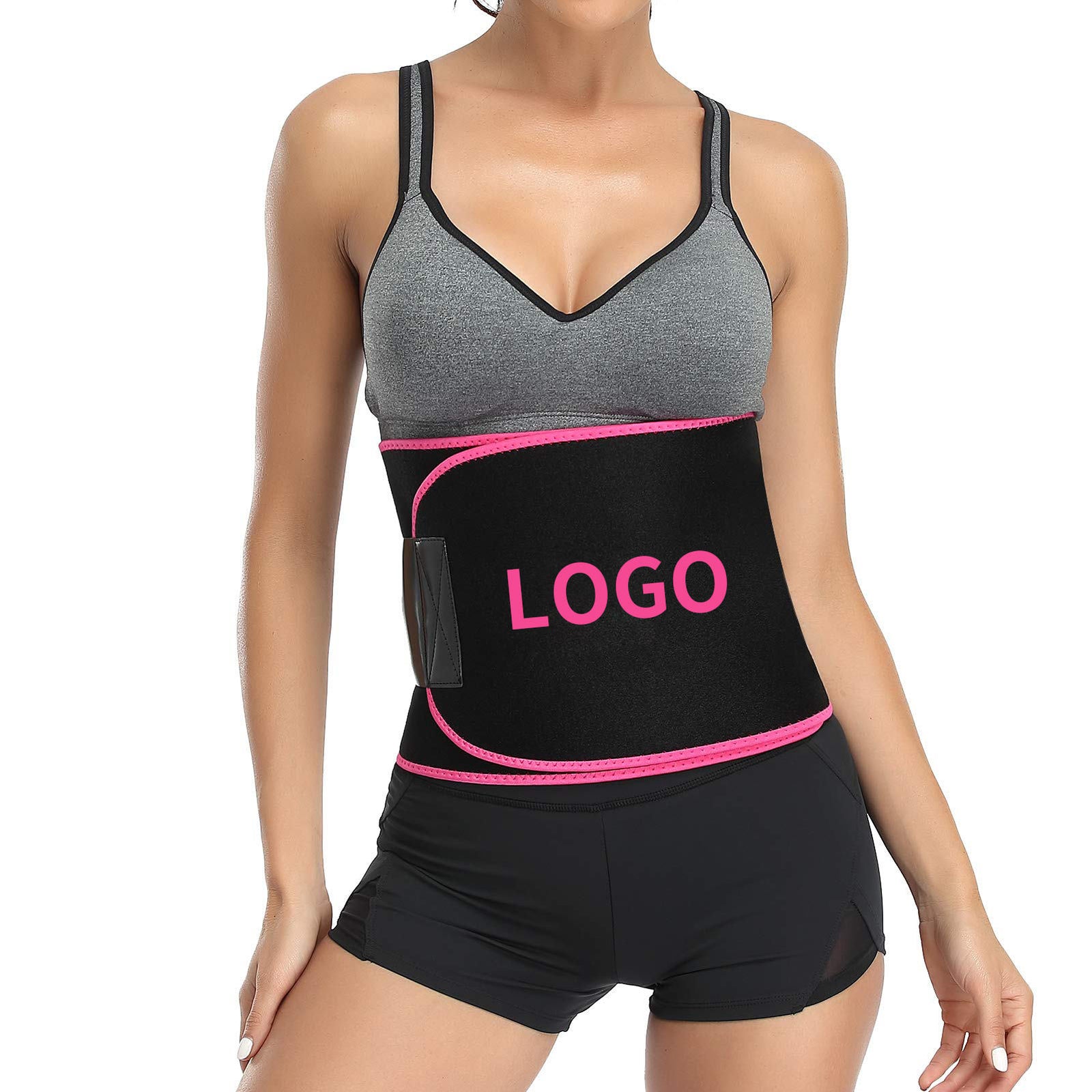 Custom Logo Waist Trimmer Sauna Belt Waist Trainer Slimming Band Stomach Wrap Sweat Belt Waist Trimmer for Men & Women