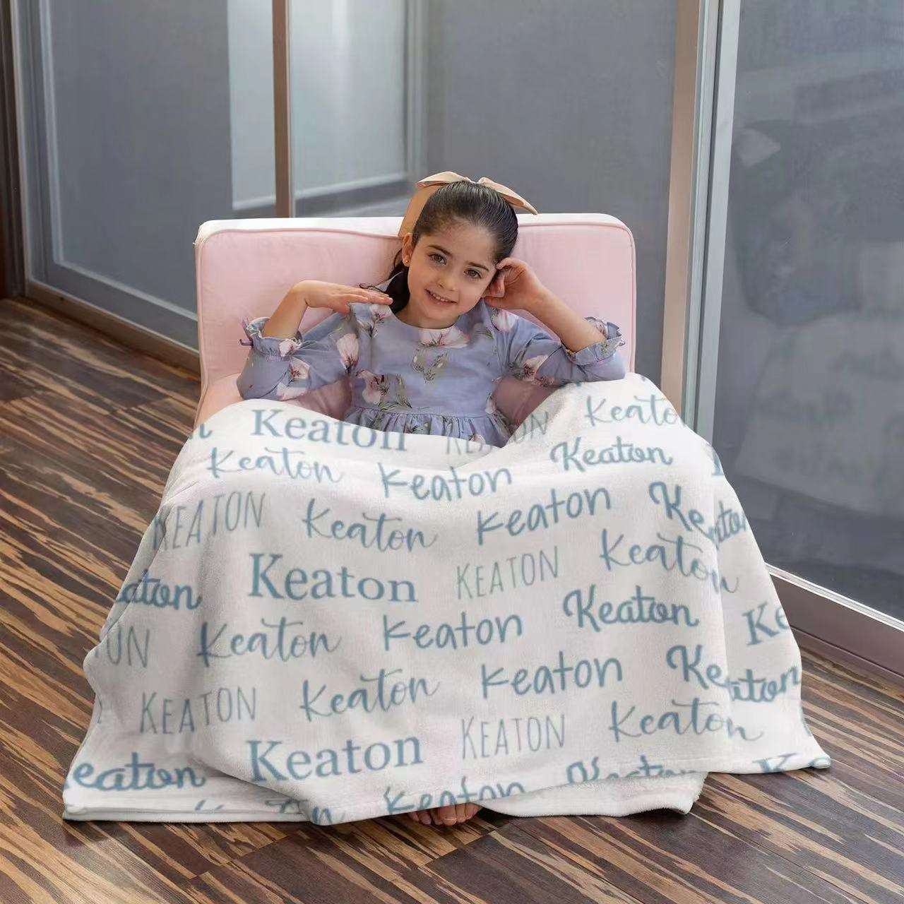 Personalized Blankets for Adults Kid Blanket with Name Customized Flannel Throw Blanket