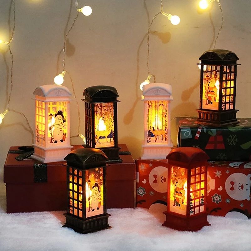 New Christmas Desktop Ornaments Building LED Lighted Christmas Village Houses Decoration
