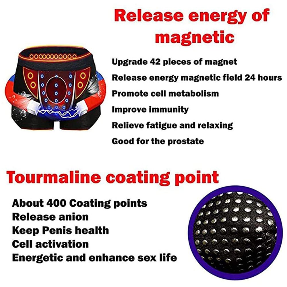 Tourmaline Breathable Enlargement Men's Briefs Magnetic Therapy Health Care Boxer Shorts Underwear