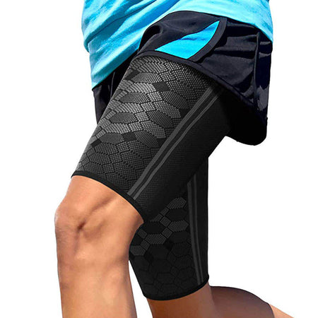 Elastic Breathable Adjustable Nylon Thigh Compression Support Sleeve for Men and Women Made from Innovative