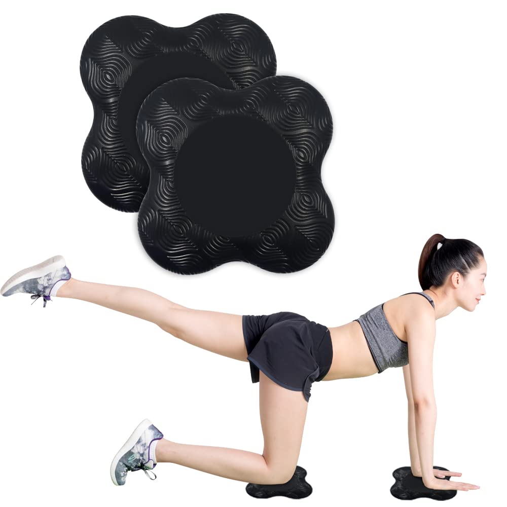 Ewedoos Yoga Knee Pads Cushion for Joints Fitness, Travel, Black