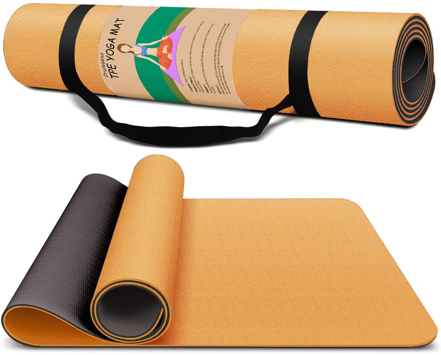Eco Friendly Yoga Mat Non-slip Pilates Fitness Mats Anti-Tear 1/4" Thick Yoga Mats for Women, Exercise Mats for Home Workout