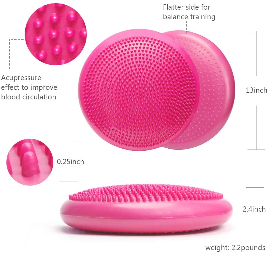 Balance Disc Wobble Cushion Wiggle Seat on Office Desk Chair, Strengthen Core Stability, Relive Back Pain & Improve Posture & Physical Therapy (Home & Classroom & Gym)