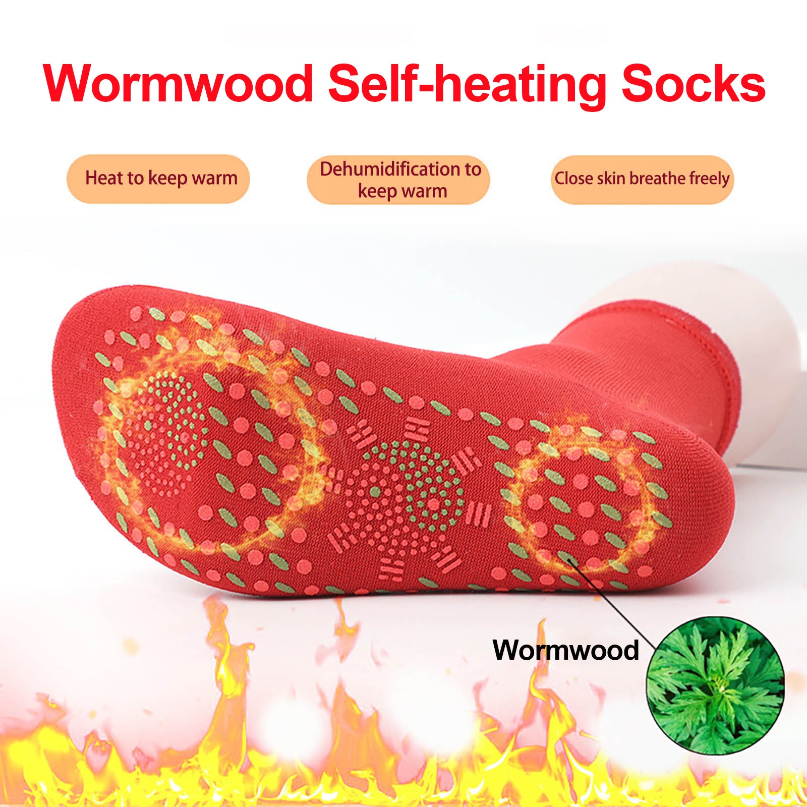 Tourmaline Self-heating Magnetic Socks for Women Men Heated Socks Wormwood Therapy Winter Keep Warm Socks